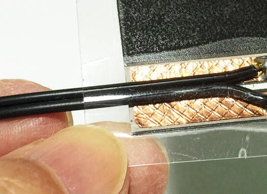 ラミネート後の配線コード処理